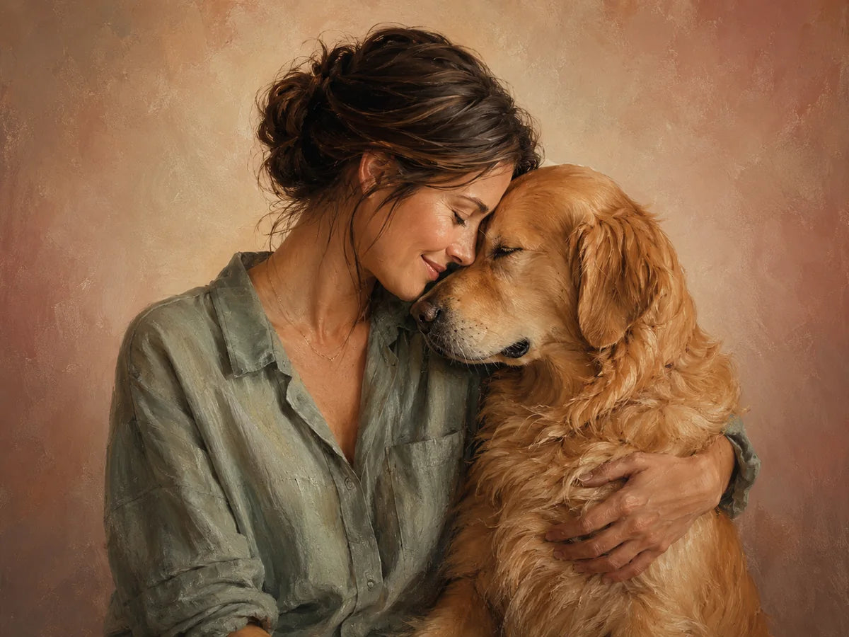 A person and pet sharing a meaningful moment
