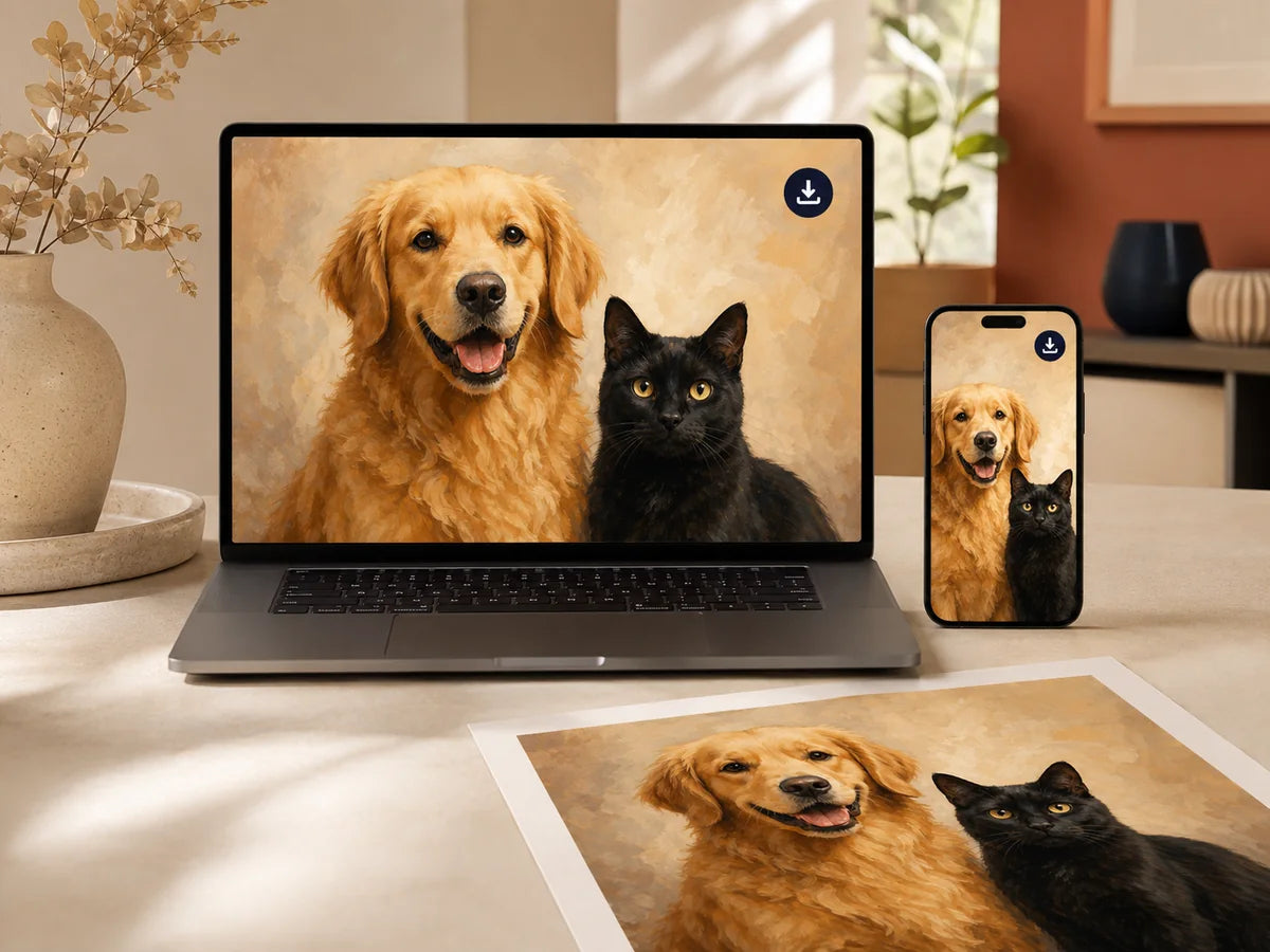 A finished high-resolution digital pet artwork